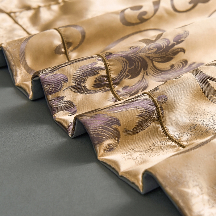 91家纺网 家纺一手货源 找家纺 优美 2025新款一字绣提花四件套系列 圣佛丽亚（富贵金）