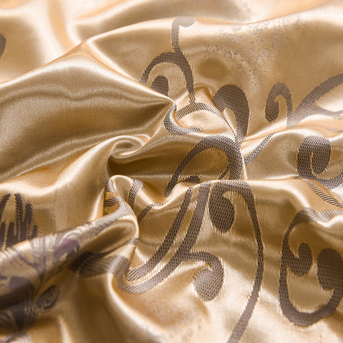 91家纺网 家纺一手货源 找家纺 优美 2025新款一字绣提花四件套系列 圣佛丽亚（富贵金）