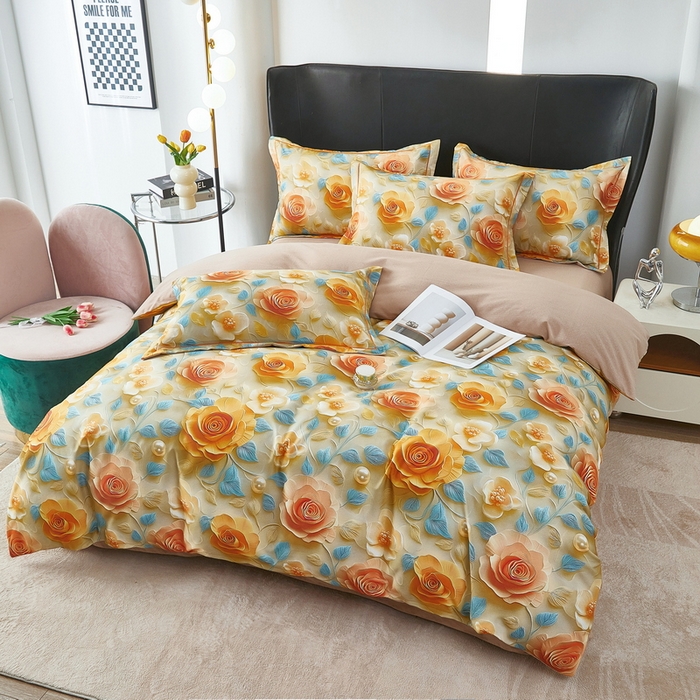 91家纺网 家纺一手货源 找家纺 （总）雲归梦 2025春夏新款全棉纯棉5D数码印花四件套