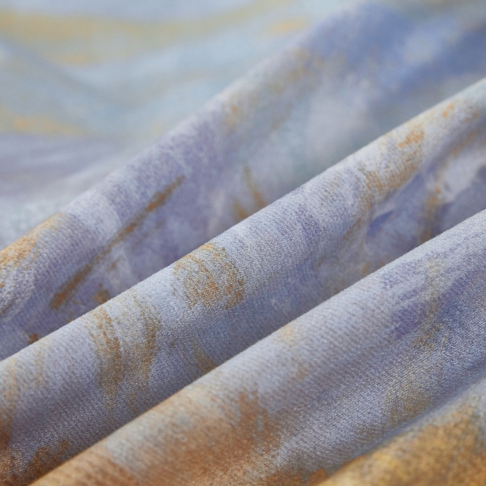 91家纺网 家纺一手货源 找家纺 雲归梦 2025春夏新款全棉纯棉5D数码印花四件套 日照金山