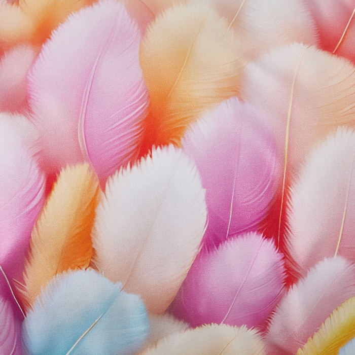 91家纺网 家纺一手货源 找家纺 雲归梦 2025春夏新款全棉纯棉5D数码印花四件套 羽毛飘飘-粉