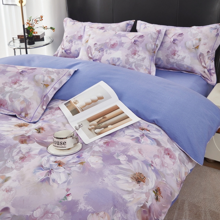 91家纺网 家纺一手货源 找家纺 雲归梦 2025春夏新款全棉纯棉5D数码印花四件套 倾心之恋