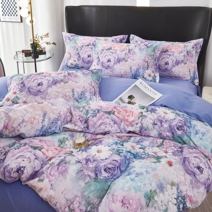 91家纺网 家纺一手货源 找家纺 雲归梦 2025春夏新款全棉纯棉5D数码印花四件套 山樱漫语