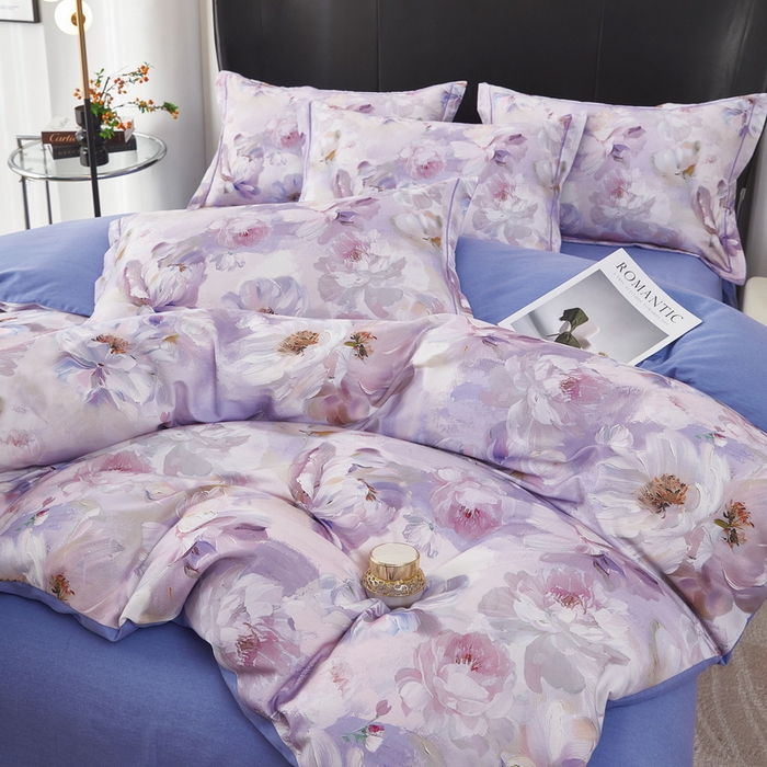 91家纺网 家纺一手货源 找家纺 雲归梦 2025春夏新款全棉纯棉5D数码印花四件套 倾心之恋