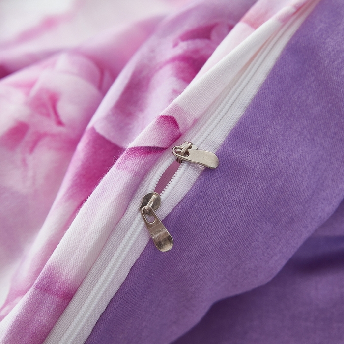 91家纺网 家纺一手货源 找家纺 雲归梦 2025春夏新款全棉纯棉5D数码印花四件套 蝴蝶仙子-紫