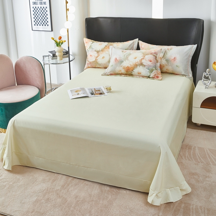 91家纺网 家纺一手货源 找家纺 雲归梦 2025春夏新款全棉纯棉5D数码印花四件套 盛世牡丹-绿