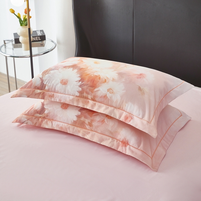 91家纺网 家纺一手货源 找家纺 雲归梦 2025春夏新款全棉纯棉5D数码印花四件套 盛世牡丹-粉