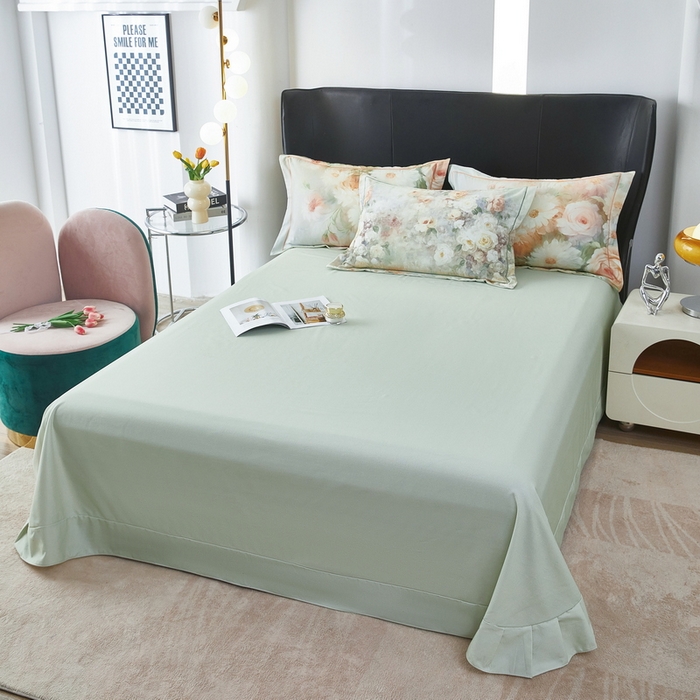 91家纺网 家纺一手货源 找家纺 雲归梦 2025春夏新款全棉纯棉5D数码印花四件套 如若梦境-绿