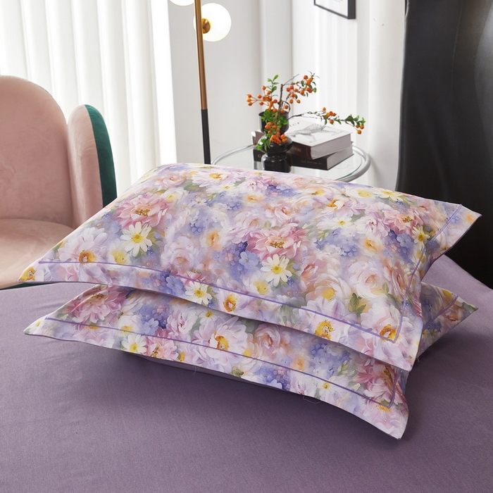 91家纺网 家纺一手货源 找家纺 雲归梦 2025春夏新款全棉纯棉5D数码印花四件套 花舞序曲