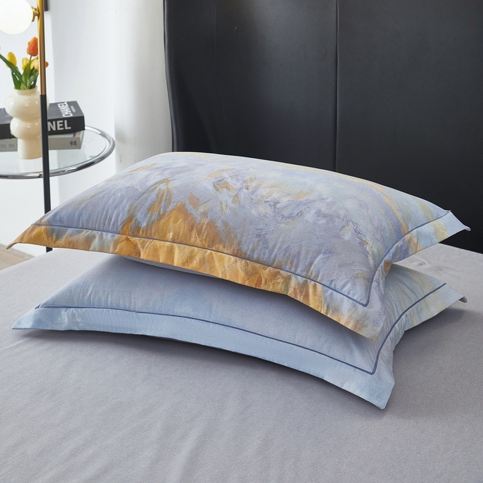 91家纺网 家纺一手货源 找家纺 雲归梦 2025春夏新款全棉纯棉5D数码印花四件套 日照金山