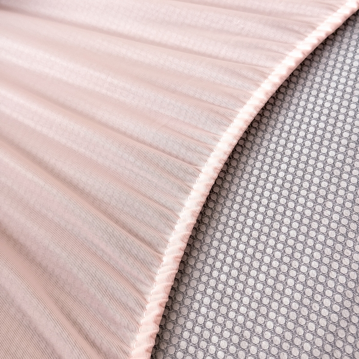 91家纺网 家纺一手货源 找家纺 卡罗兰 2025新款豆豆凉席小冰熊床裙床笠款 樱花粉-床笠