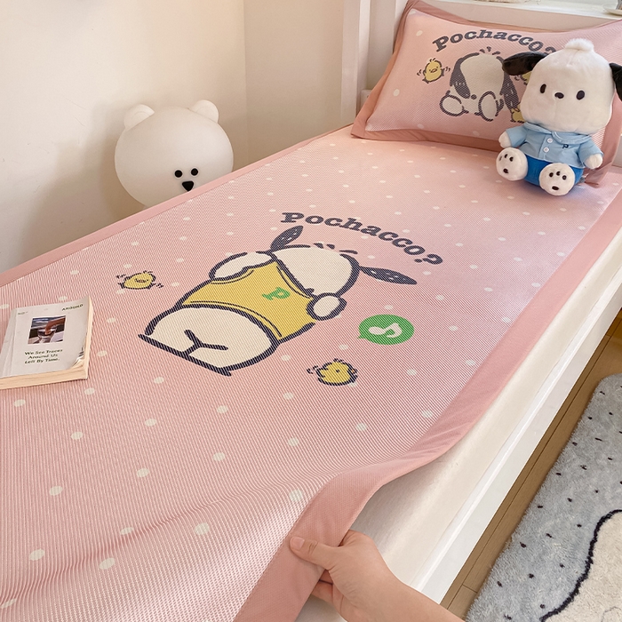 91家纺网 家纺一手货源 找家纺 蓝邻家纺 2025新款学生专用印花冰藤席 萌萌帕恰狗