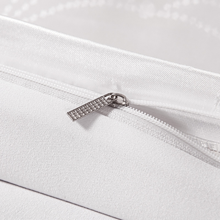 91家纺网 家纺一手货源 找家纺 优美 2025新款高克重贡缎提花四件套系列 花都绽放-漂白