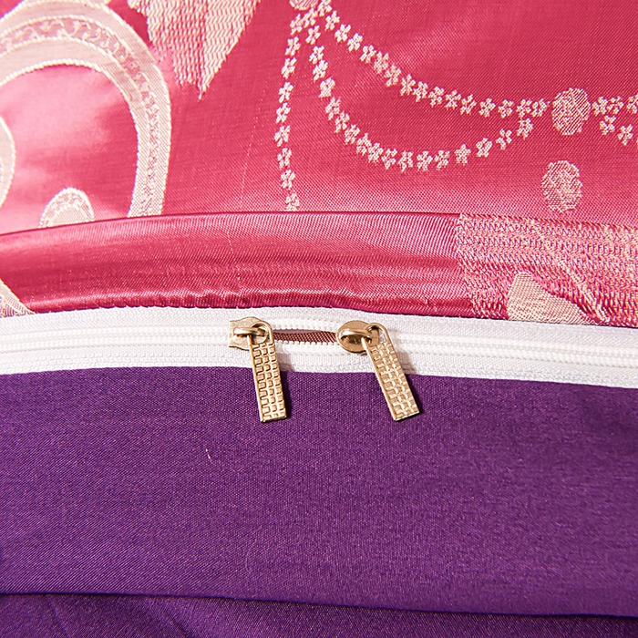 91家纺网 家纺一手货源 找家纺 优美 2025新款高克重贡缎提花四件套系列 花都绽放-紫