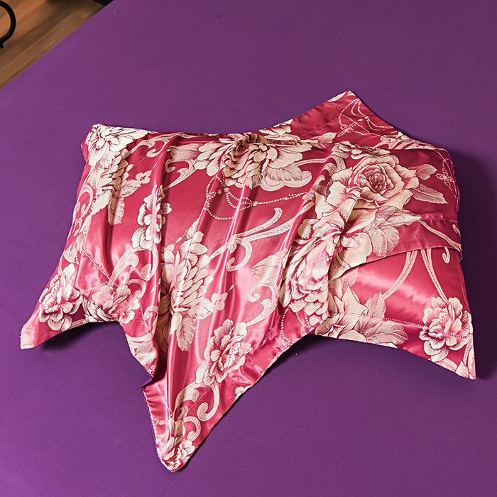 91家纺网 家纺一手货源 找家纺 优美 2025新款高克重贡缎提花四件套系列 花都绽放-紫