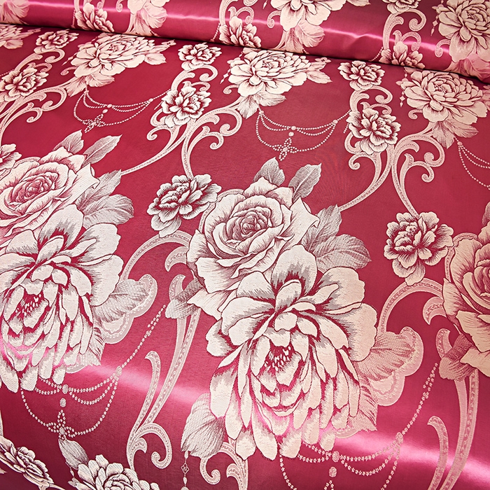 91家纺网 家纺一手货源 找家纺 优美 2025新款高克重贡缎提花四件套系列 花都绽放-紫