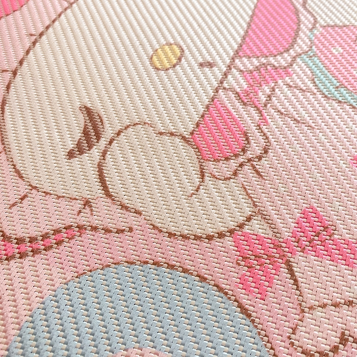 91家纺网 家纺一手货源 找家纺 蓝邻家纺 2025新款学生专用印花冰藤席 爱心美乐蒂