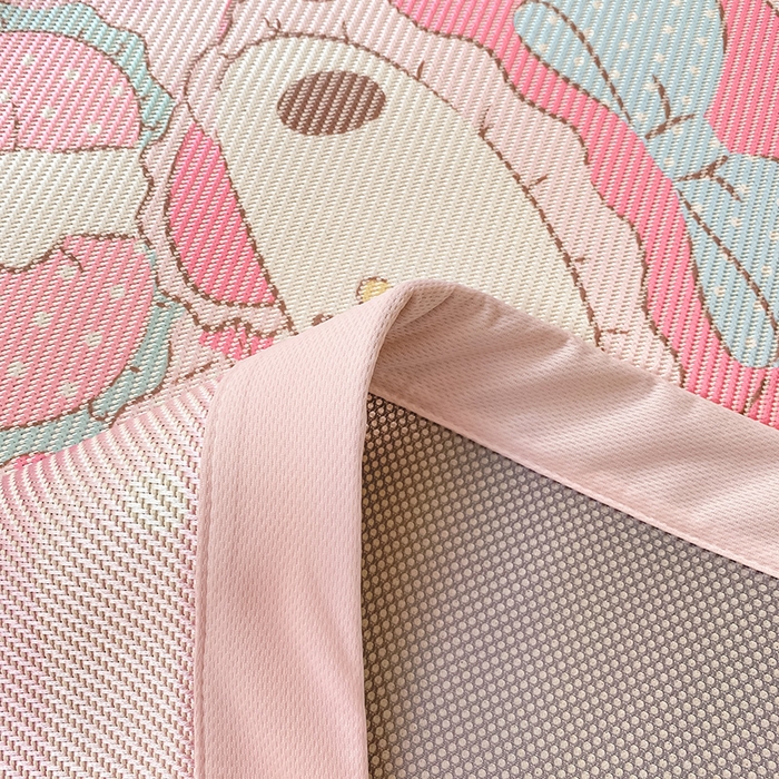 91家纺网 家纺一手货源 找家纺 蓝邻家纺 2025新款学生专用印花冰藤席 爱心美乐蒂