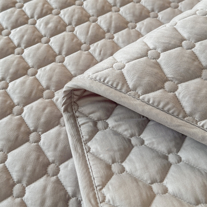 91家纺网 家纺一手货源 找家纺 丽诺床垫 2025春夏新款酒店款双面全棉抗菌床褥 酒店双面全棉抗菌床褥-灰色