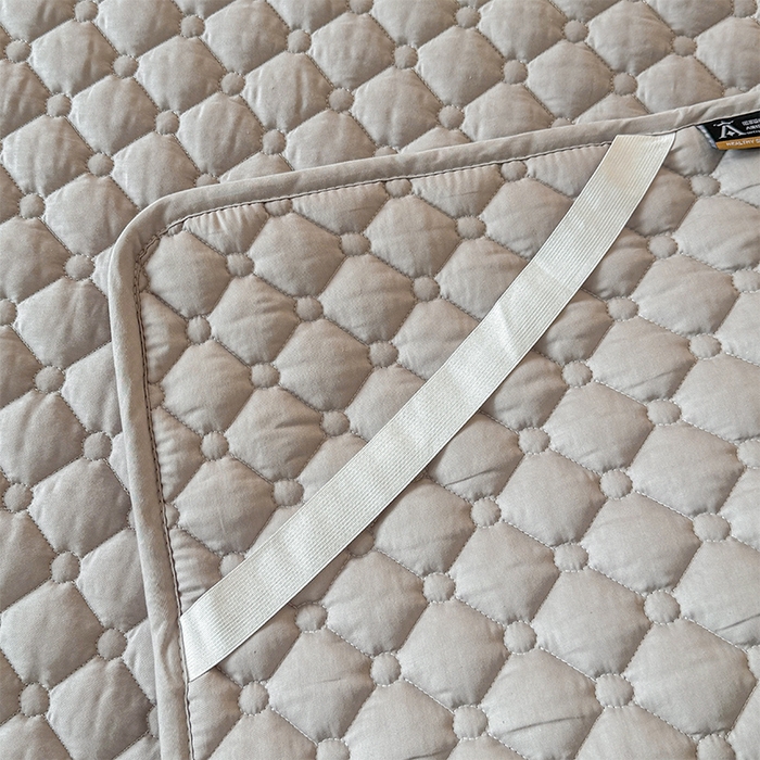 91家纺网 家纺一手货源 找家纺 丽诺床垫 2025春夏新款酒店款双面全棉抗菌床褥 酒店双面全棉抗菌床褥-灰色