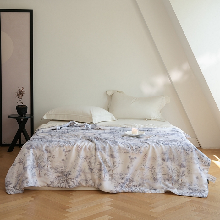 91家纺网 家纺一手货源 找家纺 （总）禾时 2025新款60支奥地利进口兰精天丝数码印花夏被空调被夏凉被薄被子