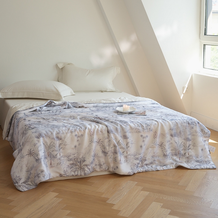 91家纺网 家纺一手货源 找家纺 （总）禾时 2025新款60支奥地利进口兰精天丝数码印花夏被空调被夏凉被薄被子