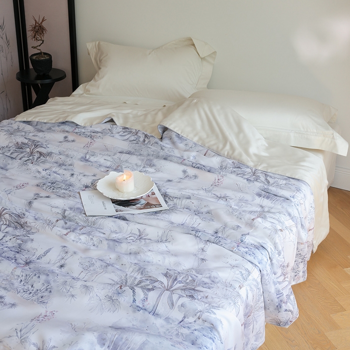 91家纺网 家纺一手货源 找家纺 （总）禾时 2025新款60支奥地利进口兰精天丝数码印花夏被空调被夏凉被薄被子