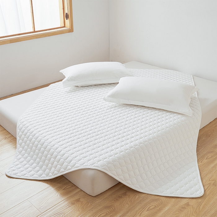 91家纺网 家纺一手货源 找家纺 丽诺床垫 2025春夏新款酒店款双面全棉抗菌床褥 酒店双面全棉抗菌床褥-白色