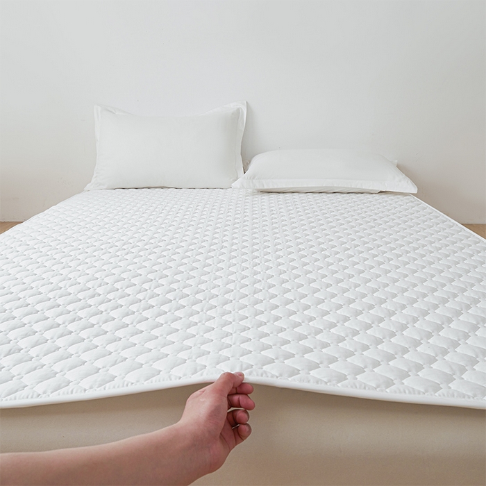 91家纺网 家纺一手货源 找家纺 丽诺床垫 2025春夏新款酒店款双面全棉抗菌床褥 酒店双面全棉抗菌床褥-白色