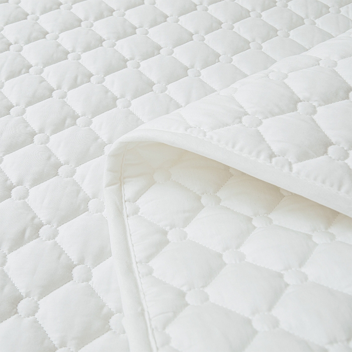 91家纺网 家纺一手货源 找家纺 丽诺床垫 2025春夏新款酒店款双面全棉抗菌床褥 酒店双面全棉抗菌床褥-白色