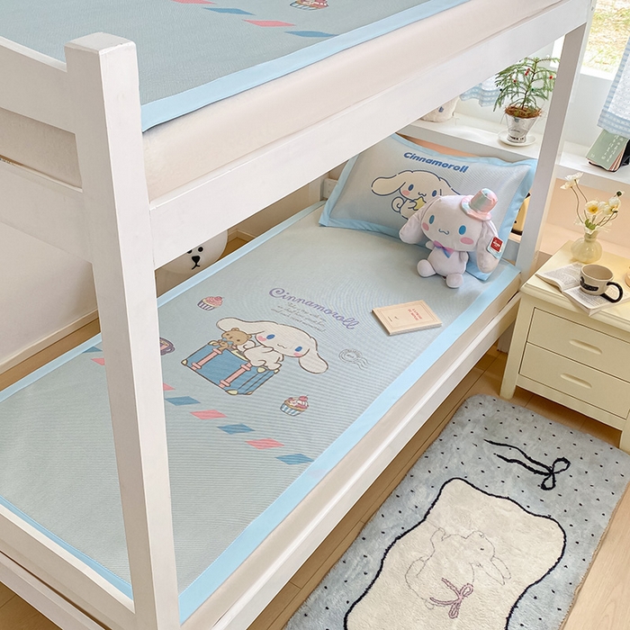 91家纺网 家纺一手货源 找家纺 蓝邻家纺 2025新款学生专用印花冰藤席 害羞玉桂狗