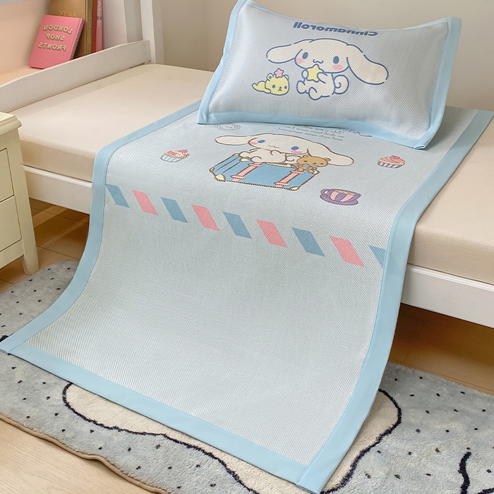 91家纺网 家纺一手货源 找家纺 蓝邻家纺 2025新款学生专用印花冰藤席 害羞玉桂狗