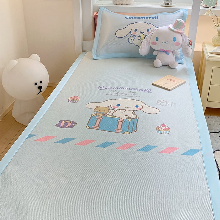 91家纺网 家纺一手货源 找家纺 蓝邻家纺 2025新款学生专用印花冰藤席 害羞玉桂狗