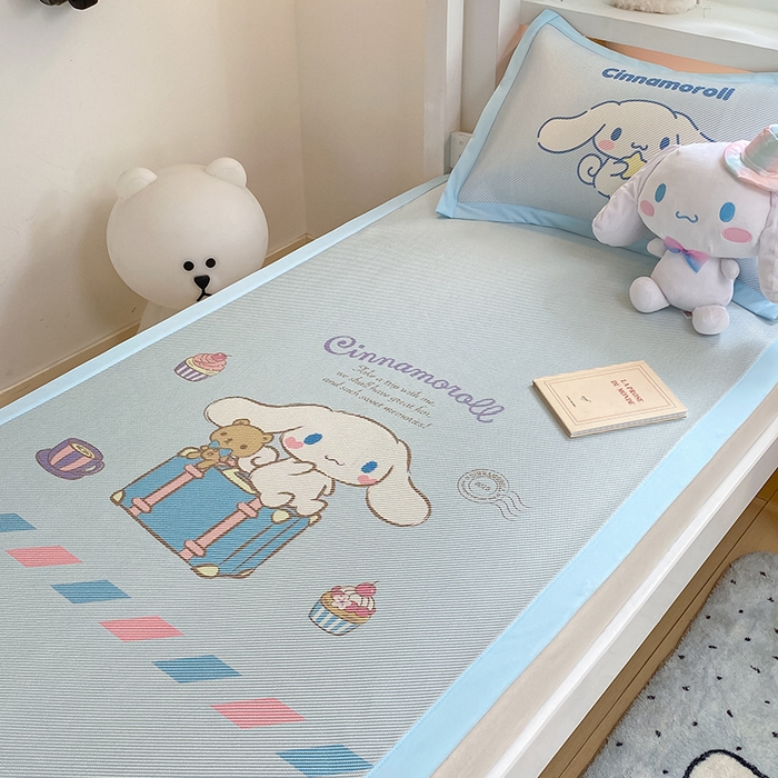 91家纺网 家纺一手货源 找家纺 蓝邻家纺 2025新款学生专用印花冰藤席 害羞玉桂狗