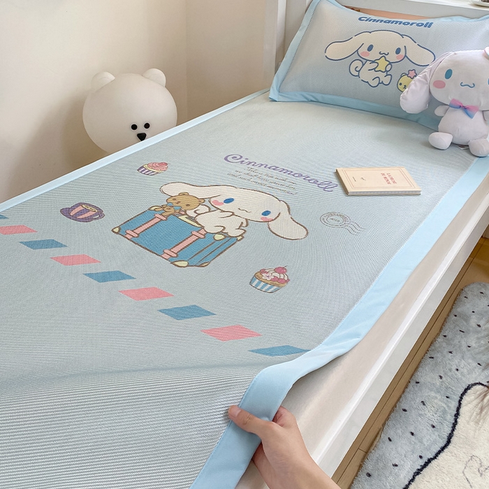 91家纺网 家纺一手货源 找家纺 蓝邻家纺 2025新款学生专用印花冰藤席 害羞玉桂狗