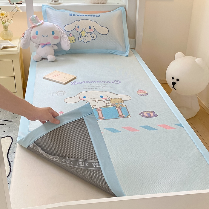 91家纺网 家纺一手货源 找家纺 蓝邻家纺 2025新款学生专用印花冰藤席 害羞玉桂狗