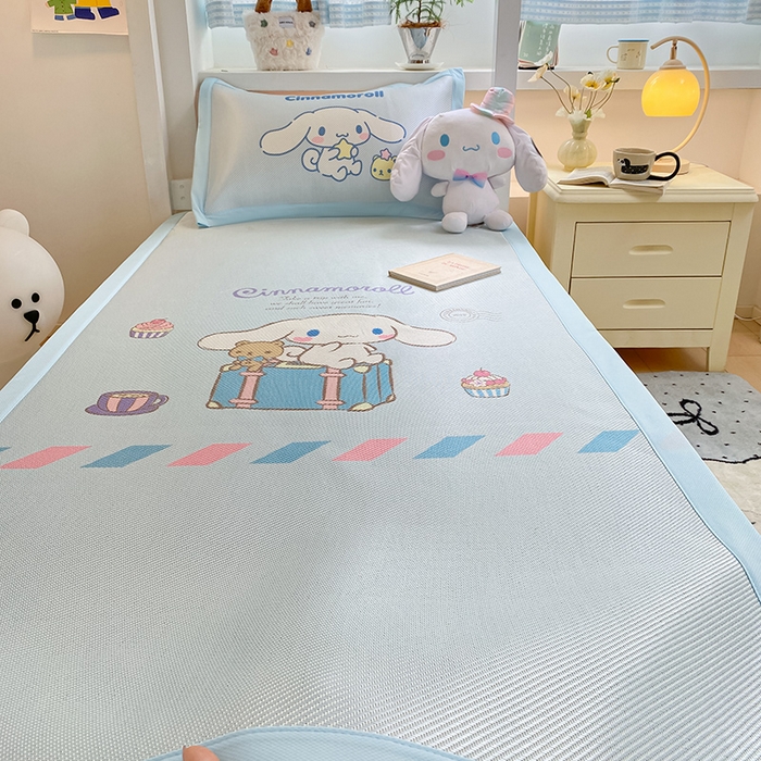 91家纺网 家纺一手货源 找家纺 蓝邻家纺 2025新款学生专用印花冰藤席 害羞玉桂狗