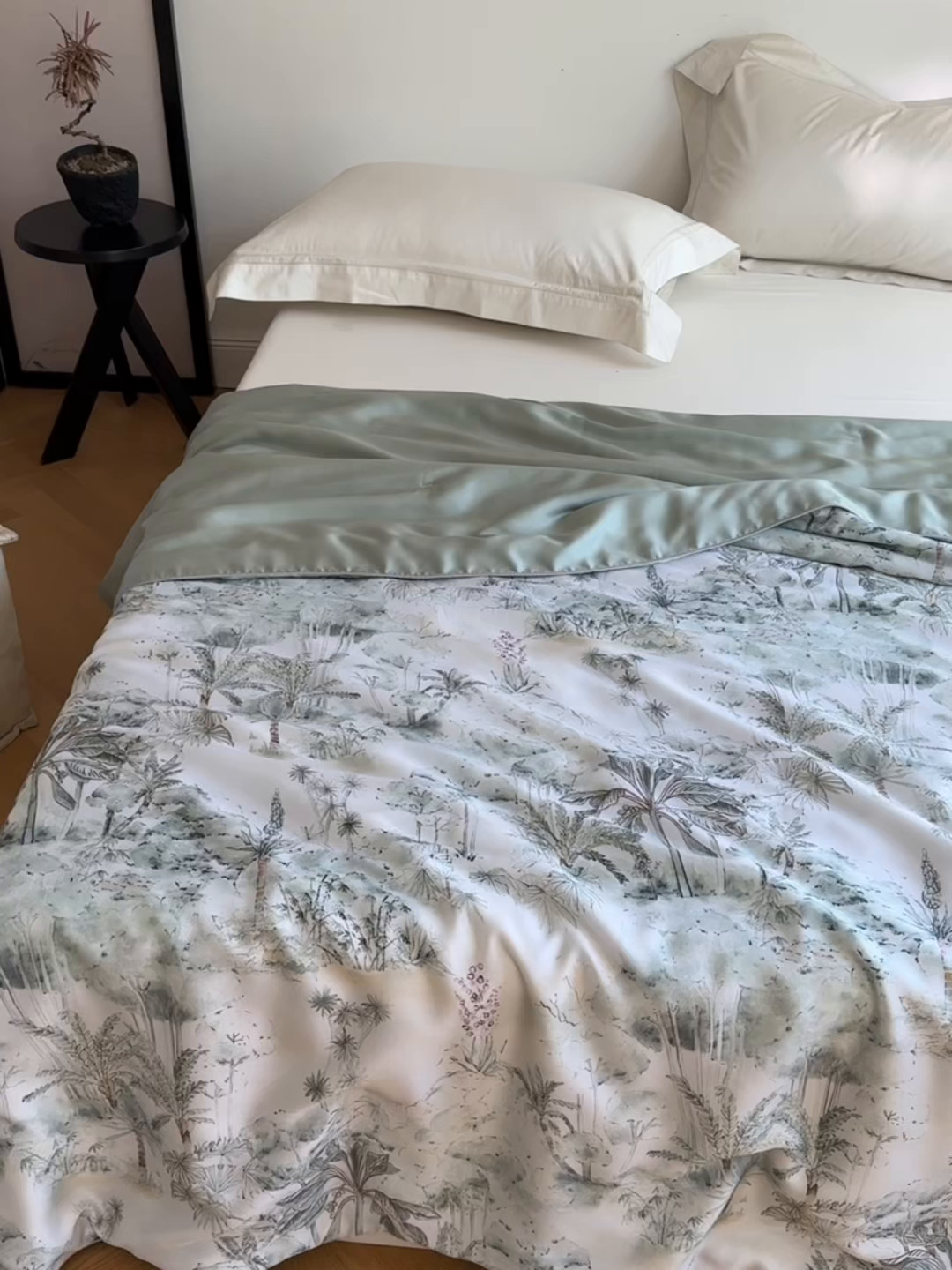 91家纺网 家纺一手货源 找家纺 禾时 2025新款60支奥地利进口兰精天丝数码印花夏被空调被夏凉被薄被子 丛林幻想-绿