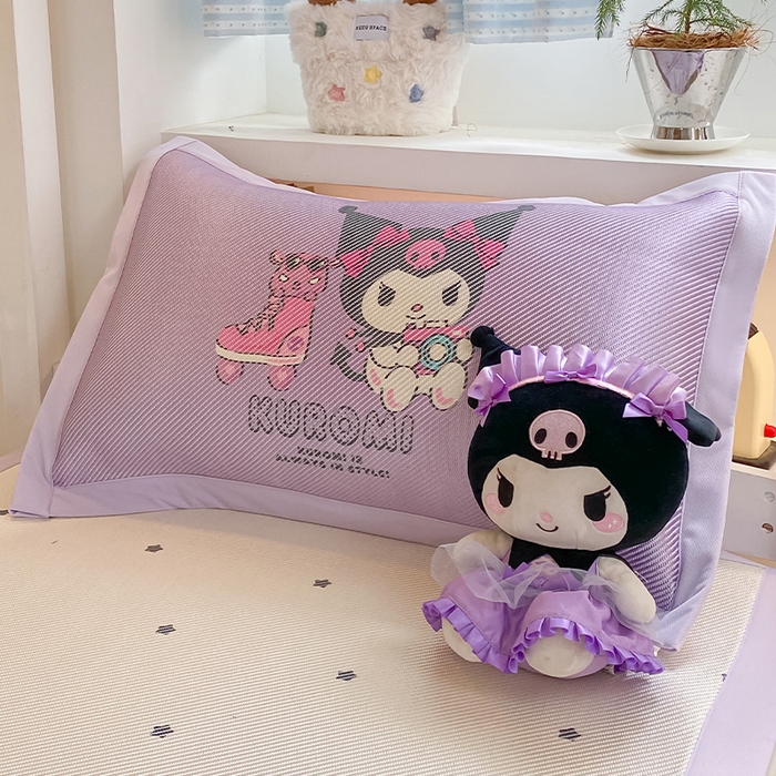 91家纺网 家纺一手货源 找家纺 蓝邻家纺 2025新款学生专用印花冰藤席 可爱库洛米