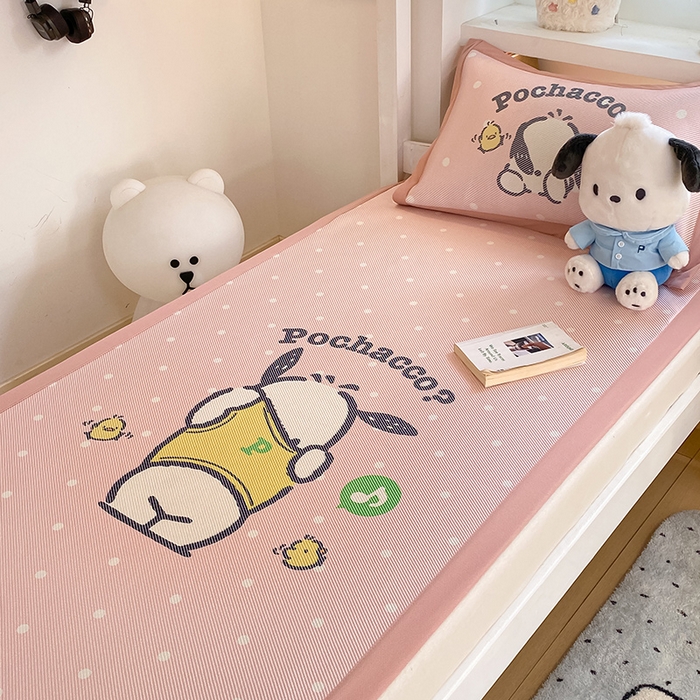 91家纺网 家纺一手货源 找家纺 蓝邻家纺 2025新款学生专用印花冰藤席 萌萌帕恰狗