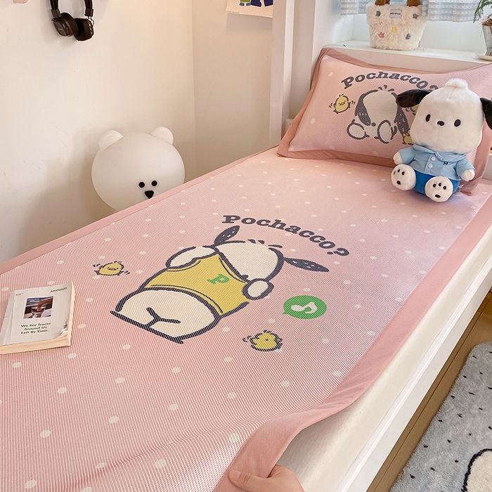 91家纺网 家纺一手货源 找家纺 蓝邻家纺 2025新款学生专用印花冰藤席 萌萌帕恰狗