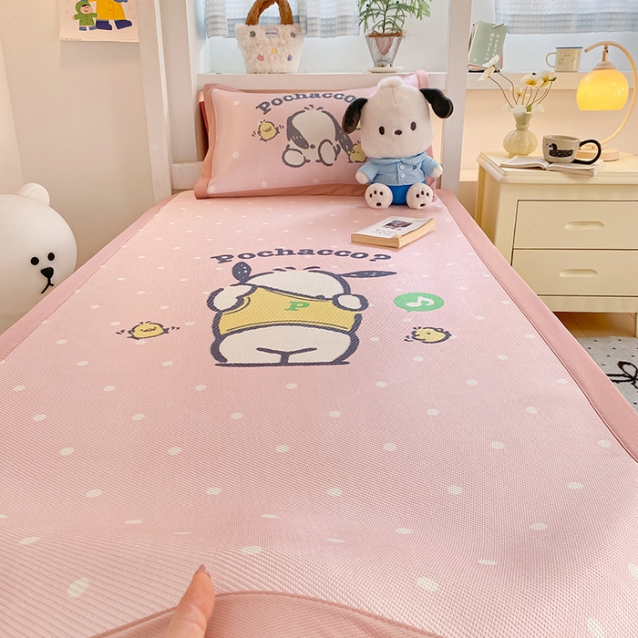 91家纺网 家纺一手货源 找家纺 蓝邻家纺 2025新款学生专用印花冰藤席 萌萌帕恰狗