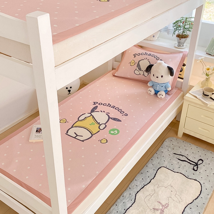 91家纺网 家纺一手货源 找家纺 蓝邻家纺 2025新款学生专用印花冰藤席 萌萌帕恰狗