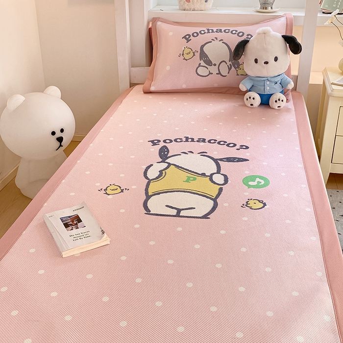 91家纺网 家纺一手货源 找家纺 蓝邻家纺 2025新款学生专用印花冰藤席 萌萌帕恰狗