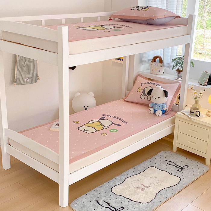 蓝邻家纺 2025新款学生专用印花冰藤席 萌萌帕恰狗