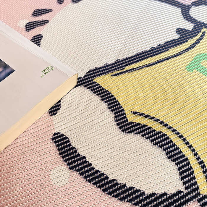 91家纺网 家纺一手货源 找家纺 蓝邻家纺 2025新款学生专用印花冰藤席 萌萌帕恰狗