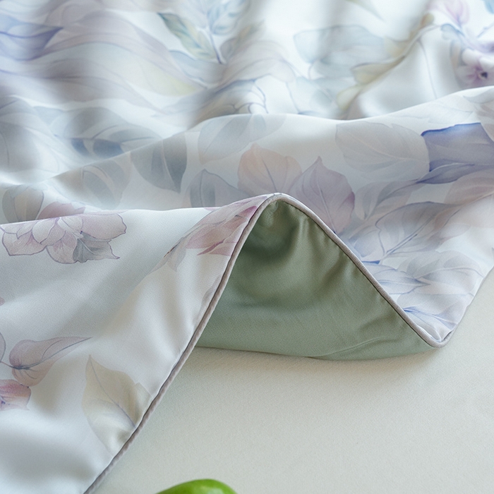 91家纺网 家纺一手货源 找家纺 禾时 2025新款60支奥地利进口兰精天丝数码印花夏被空调被夏凉被薄被子 清妍-紫