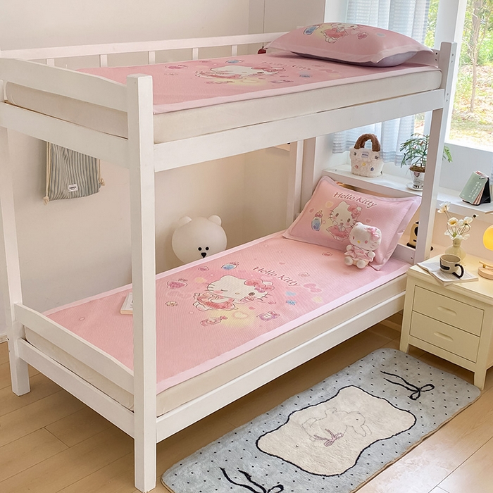 蓝邻家纺 2025新款学生专用印花冰藤席 梦幻kitty猫