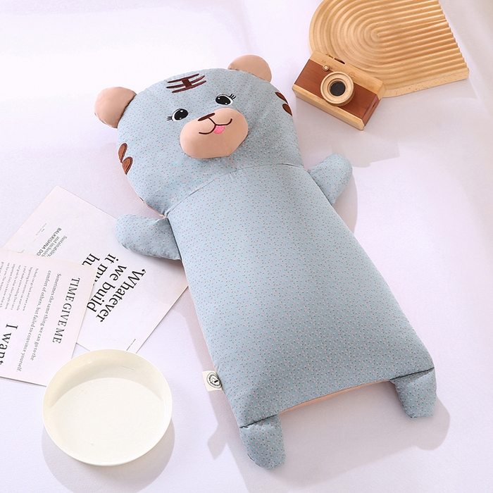 91家纺网 家纺一手货源 找家纺 蔻眠 小虎牙-全棉卡通荞麦枕儿童学生成人护颈枕芯 小虎牙-浅蓝 30x65cm