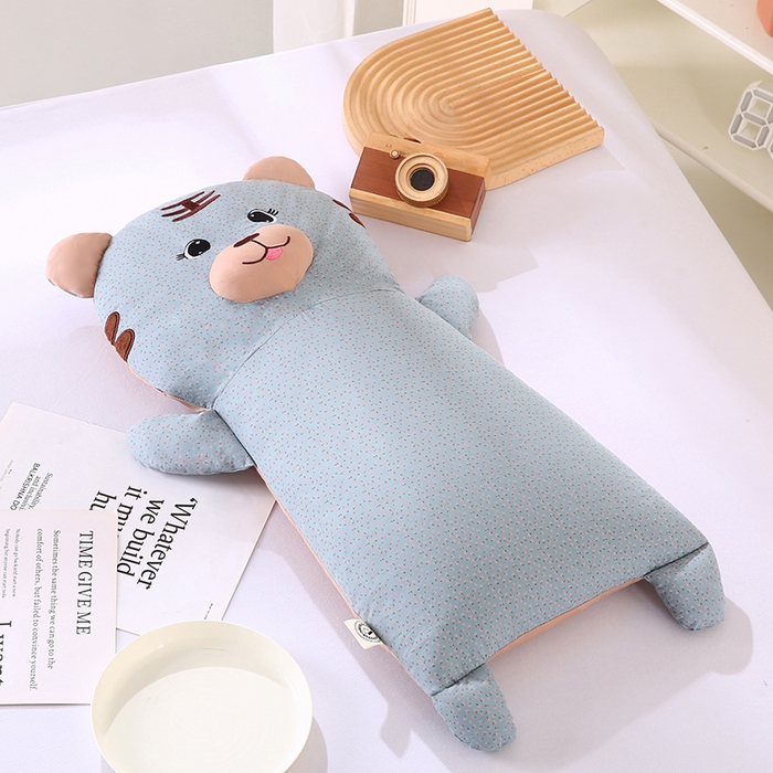 91家纺网 家纺一手货源 找家纺 蔻眠 小虎牙-全棉卡通荞麦枕儿童学生成人护颈枕芯 小虎牙-浅蓝 30x65cm